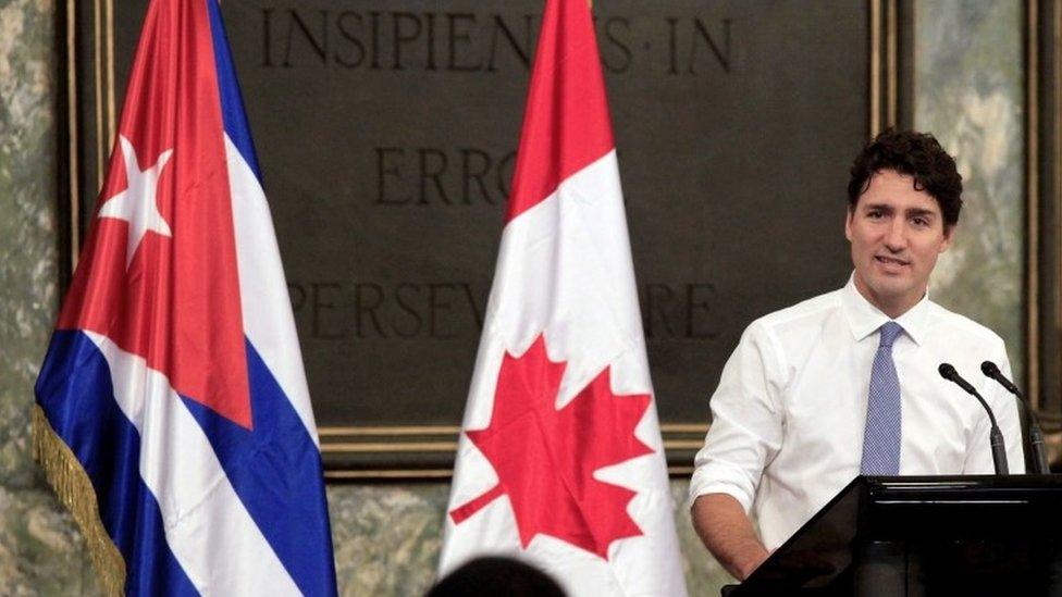 Canadian Prime Minister Justin Trudeau speaking at Havana University in the Cuban capital (16/11/2016 ).