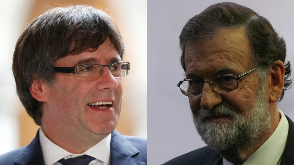 Carles Puigdemont and Mariano Rajoy