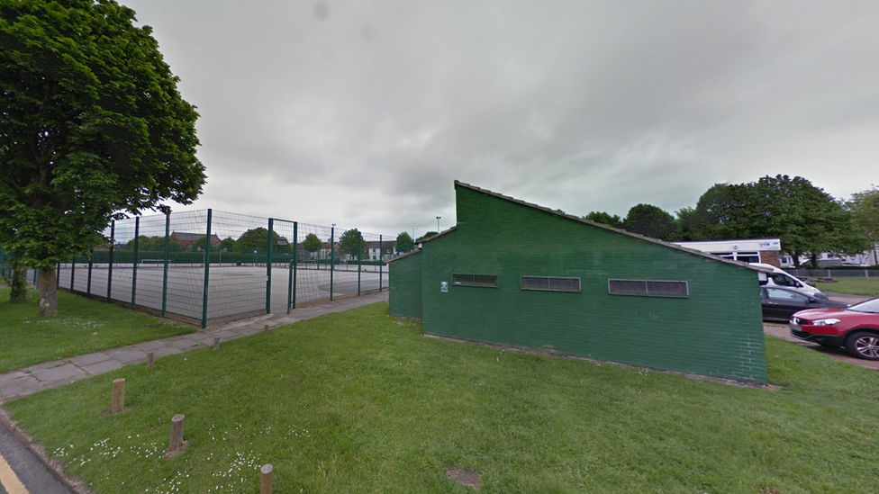 A building and court at the Archery youth and sports venue in Eastbourne