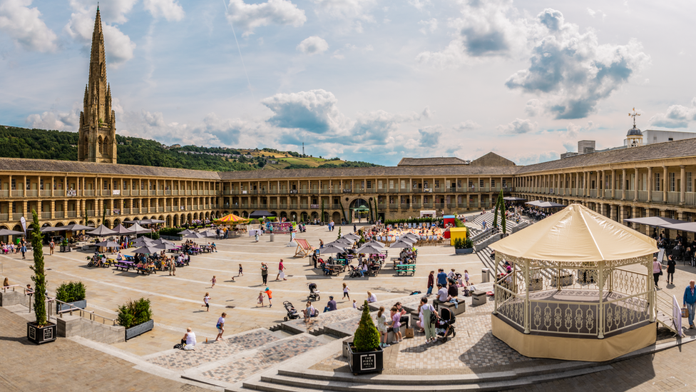 The band stand and a beach