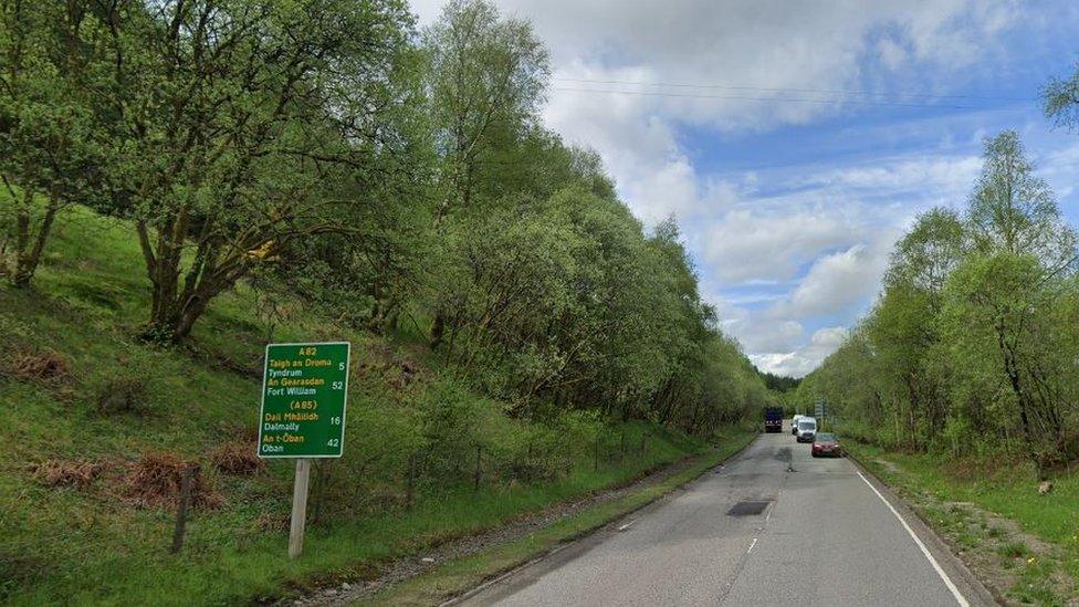 The A82 in Stirlingshire between Crianlarich and Tyndrum