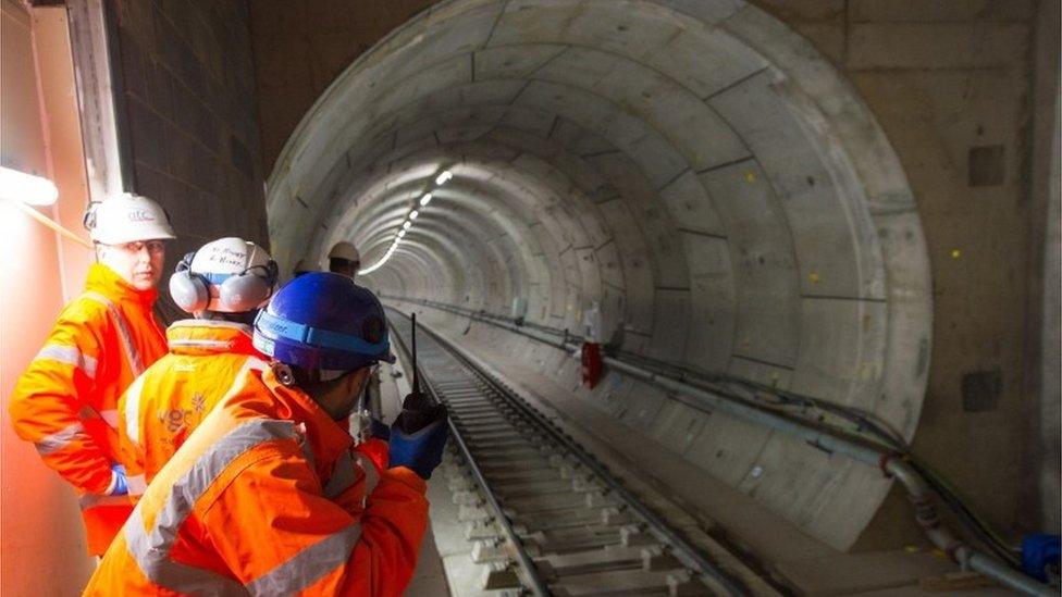 Workers on Crossrail