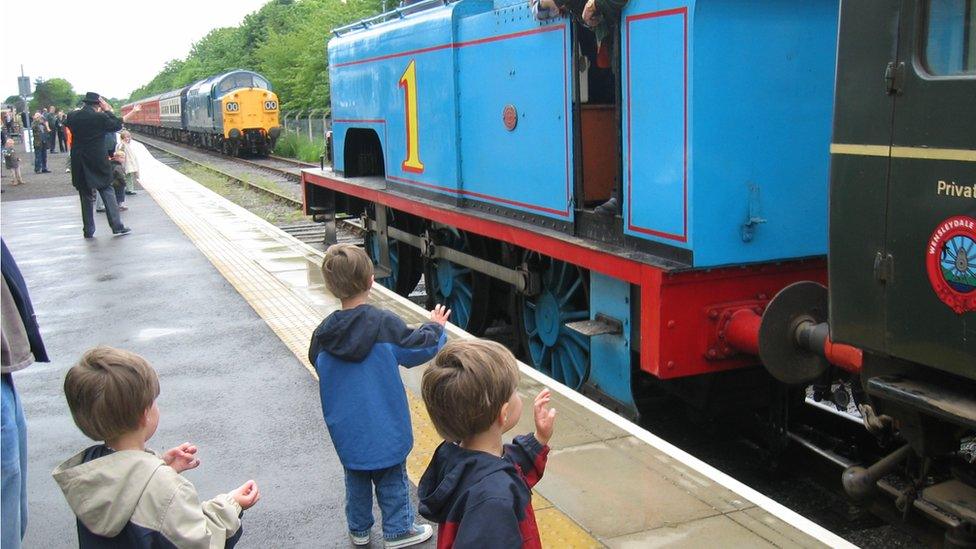 The Waddington brothers at a Day Out With Thomas event when they were younger