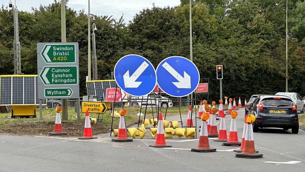 A34 signage on the Botley Interchange