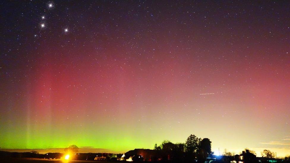 Northern Lights over mid Wales