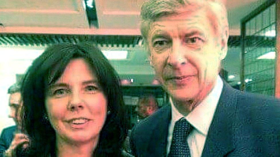 Helen Bailey with Arsene Wenger