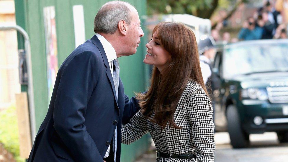 The Duchess of Cambridge meeting staff at the charity