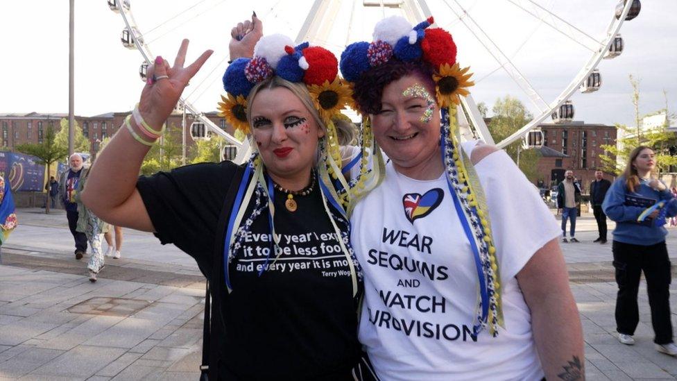 Eurovision fans at Liverpool's Albert Dock