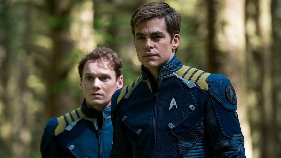 Anton Yelchin and Chris Pine in Star Trek Beyond