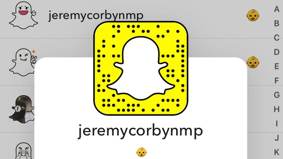 Jeremy Corbyn on Snapchat