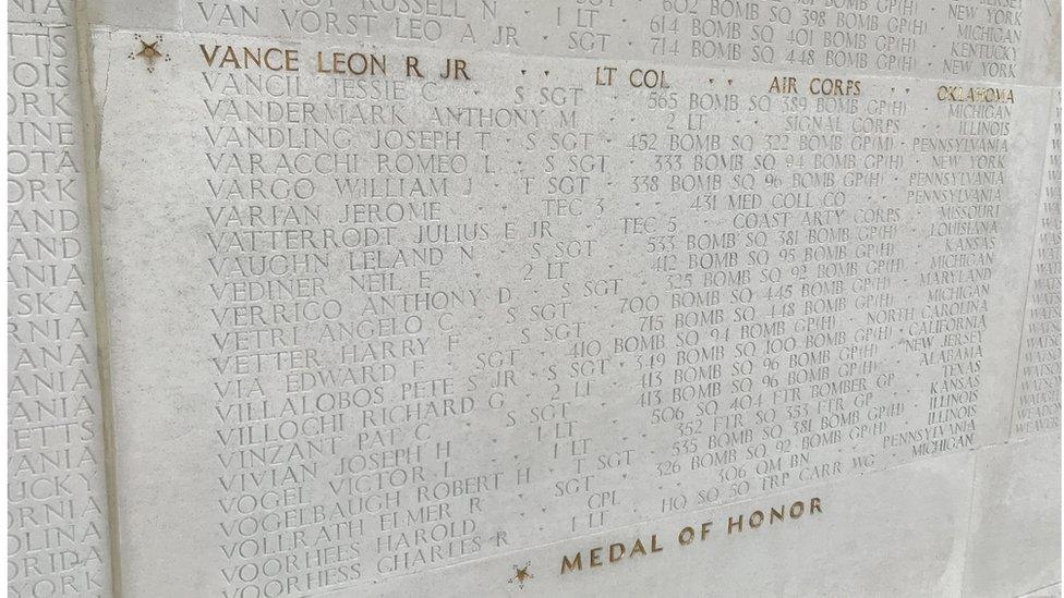 Lt Col Leon Vance name on wall