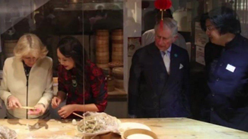 Prince Charles and the Duchess of Cornwall visit Mr Leong's restaurant