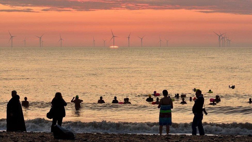 Swimmers in Withernsea