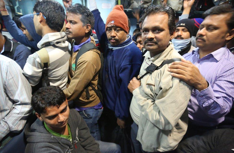 Rahul sitting on the train