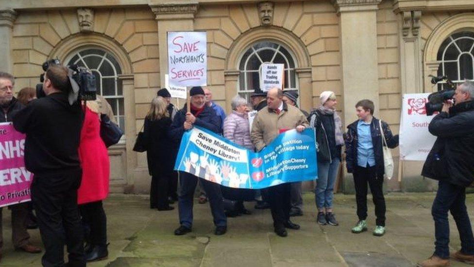 Protest outside County Hall