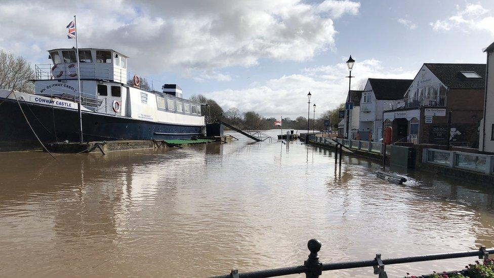 High water levels in Upton-upon-Severn