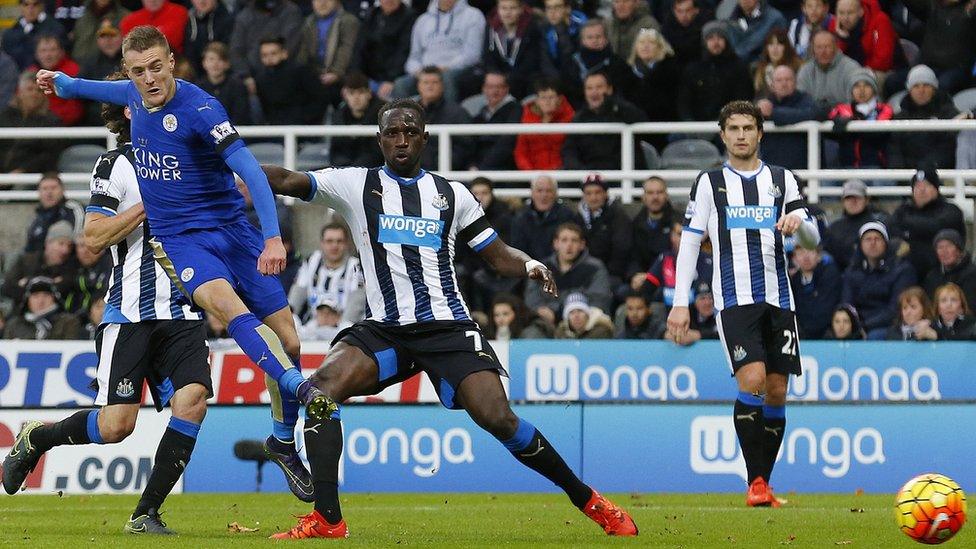 Vardy scores against Newcastle