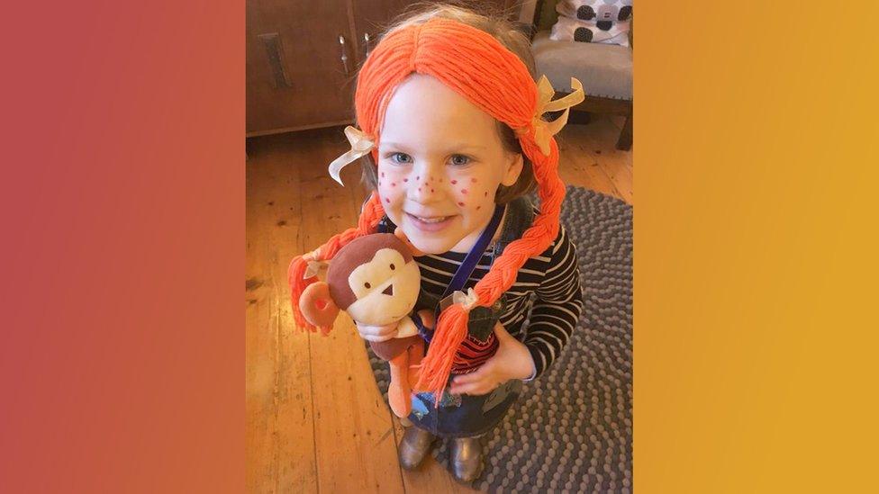 Mimi from Kent in Pippi Longstocking costume.