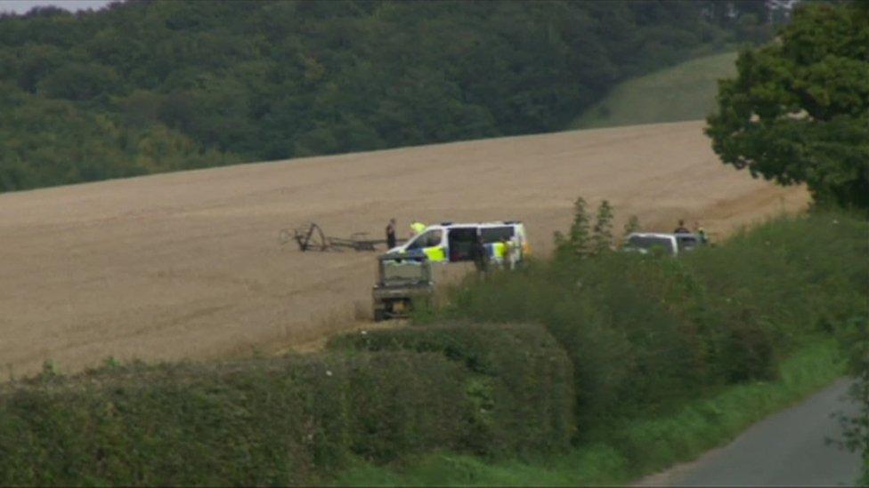 Crashed plane near Compton Abbas Airfield