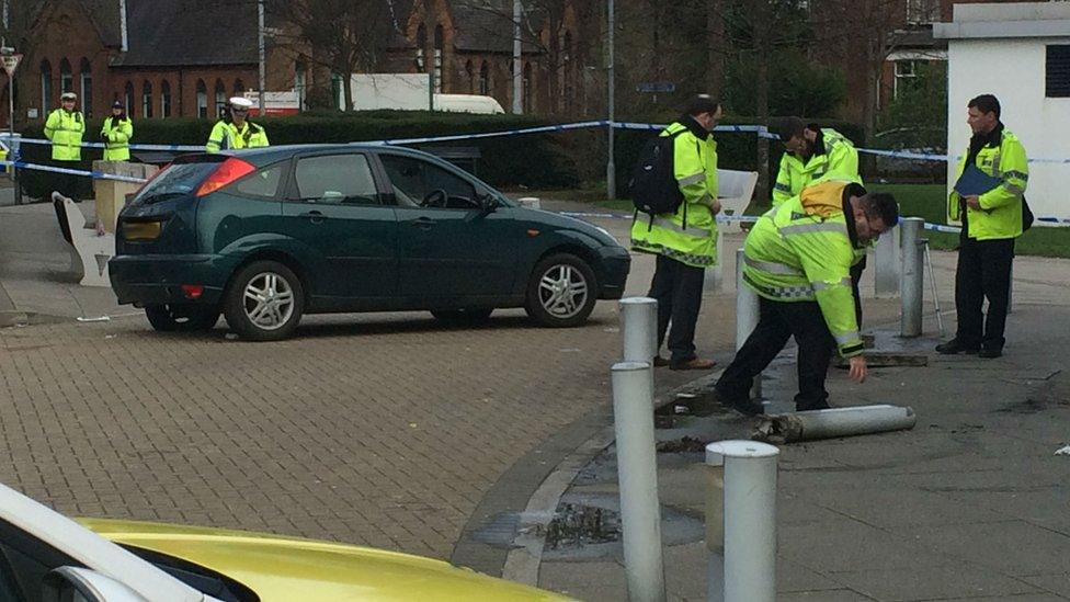 Car outside hospital