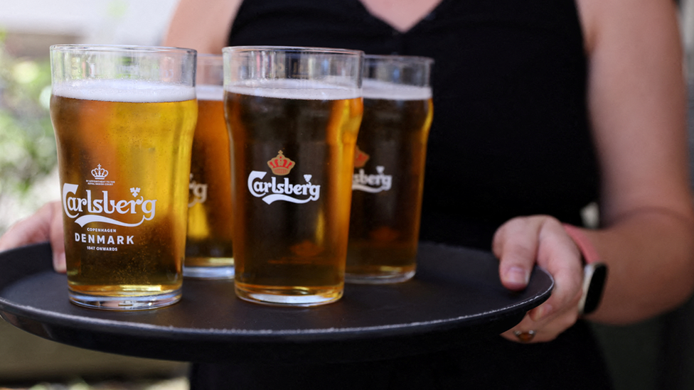 Pints of Carlsberg lager