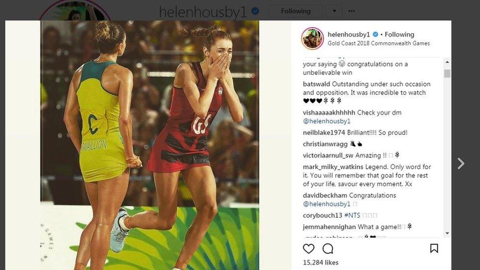 Helen Housby's Instagram page