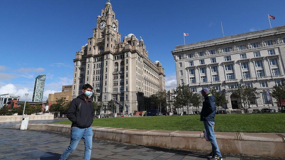 Man in face mask in Liverpool