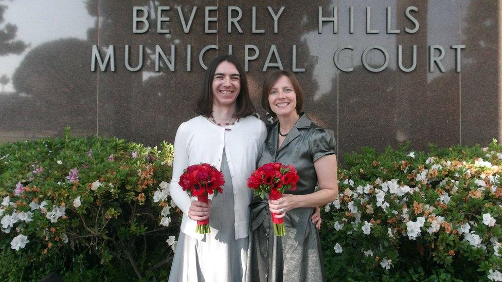 brian and debbie mccloskey on their wedding day