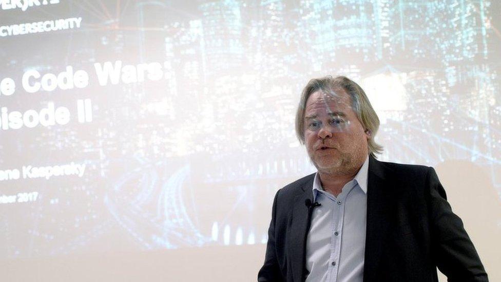 Eugene Kaspersky giving a presentation