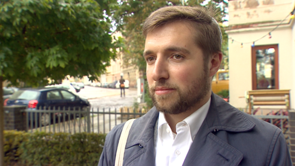 Igor Matvieyets pictured near the synagogue