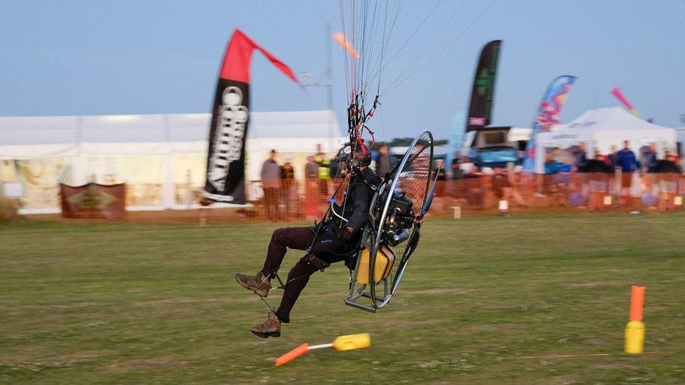 Daniel Jones with his paramotor