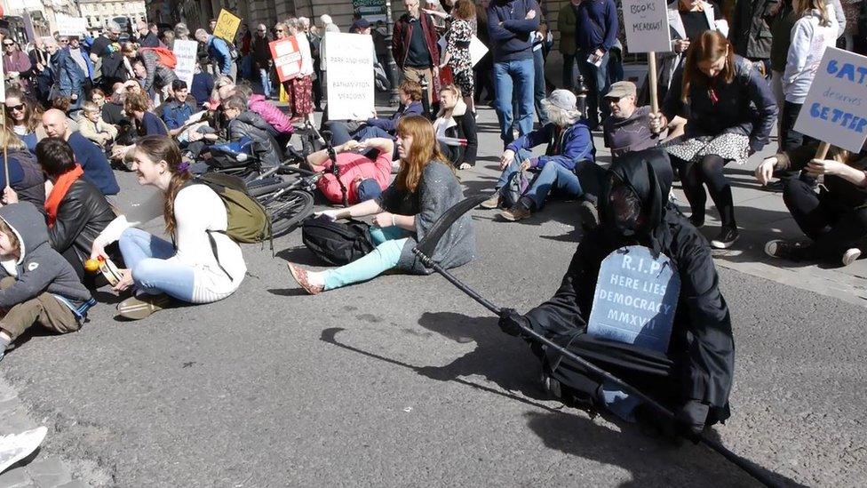 Protest in Bath