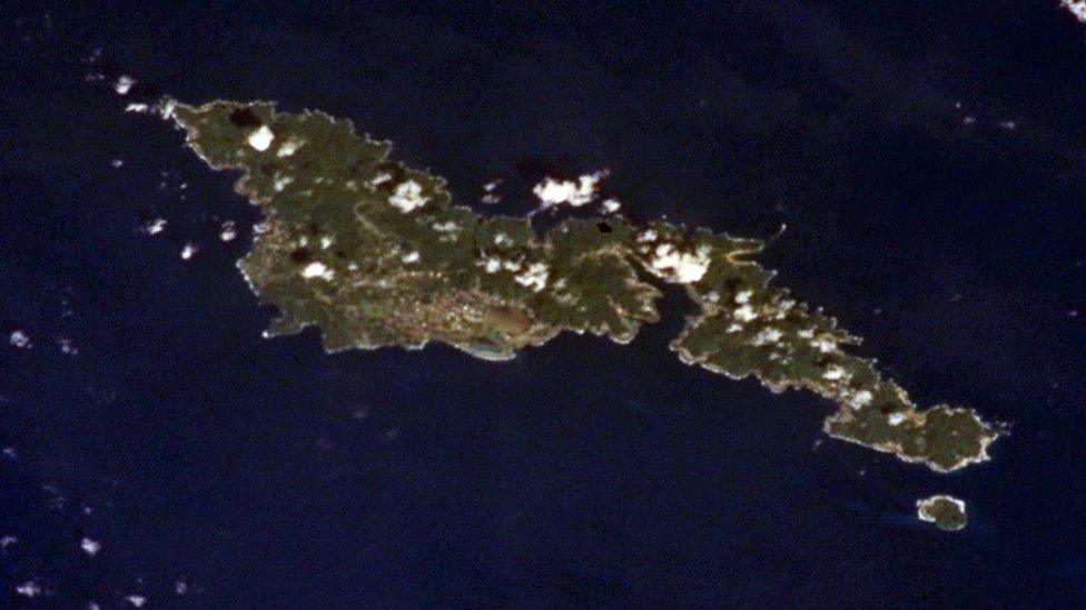 Tutuila in American Samoa as seen from space