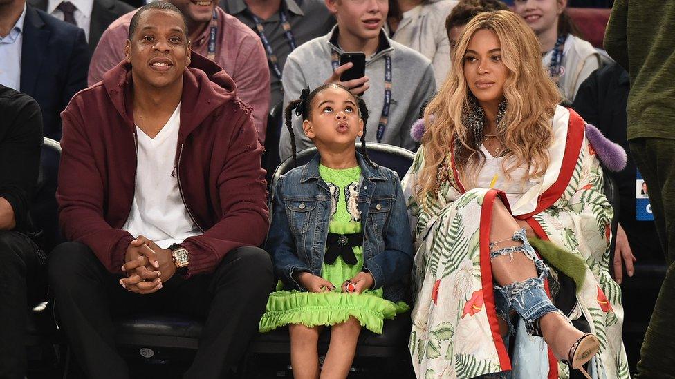 Jay-Z, Beyonce and Blue Ivy