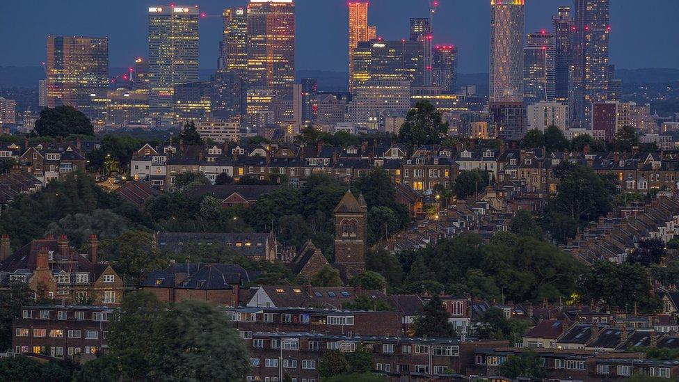 Scenic shot of Tower Hamlets facing Canary Wharf