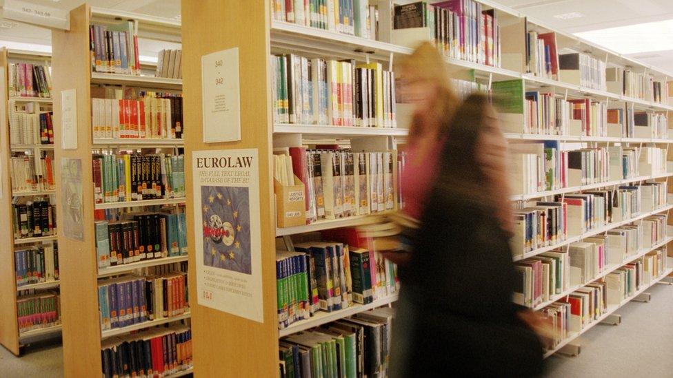 Students in library