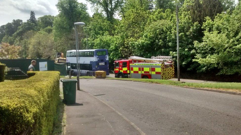 Emergency services at accident scene