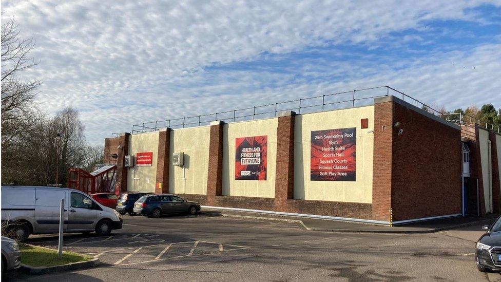 Car park of the sports centre where refurbishment will be taking place