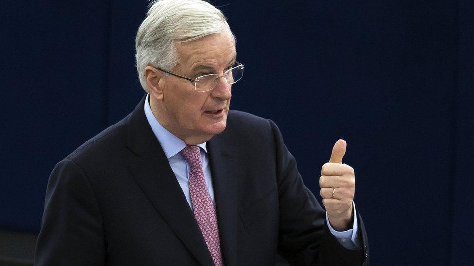 Michel Barnier gives a thumbs up