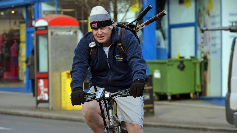 Boris Johnson cycling