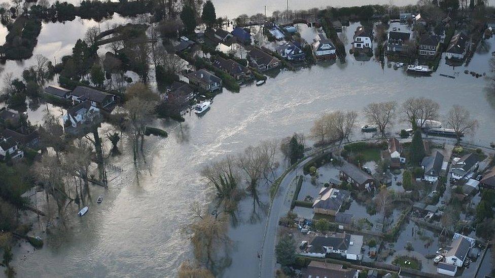 Flooding in the Surrey town of Walton in 2014 after the River Thames broke its banks