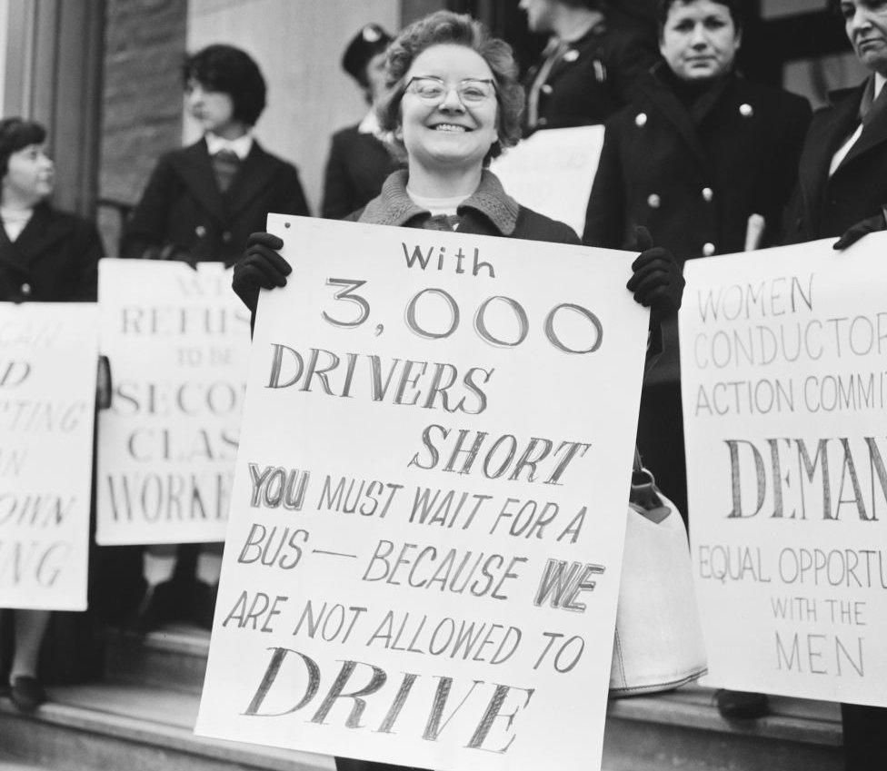 women with placards 1968