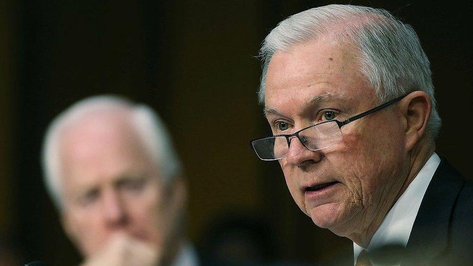 Senator Jeff Sessions during a Senate Judiciary Committee hearing in Washington, DC.