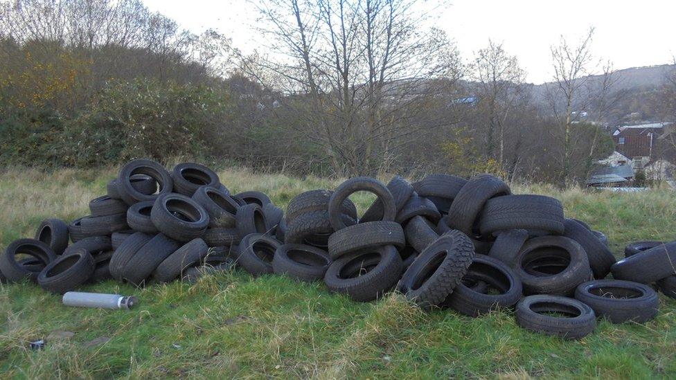 Dumped tyres