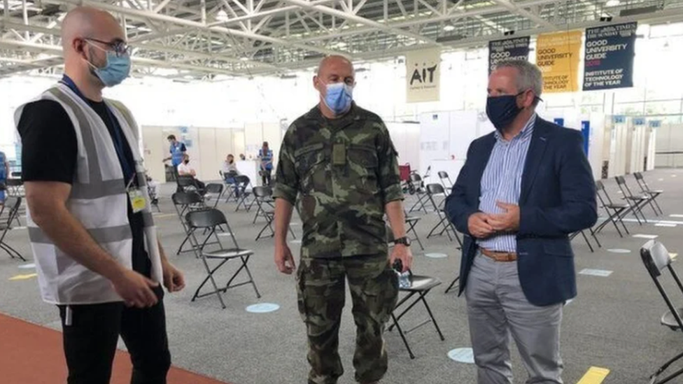 Paul Reid at a walk-in vaccination centre