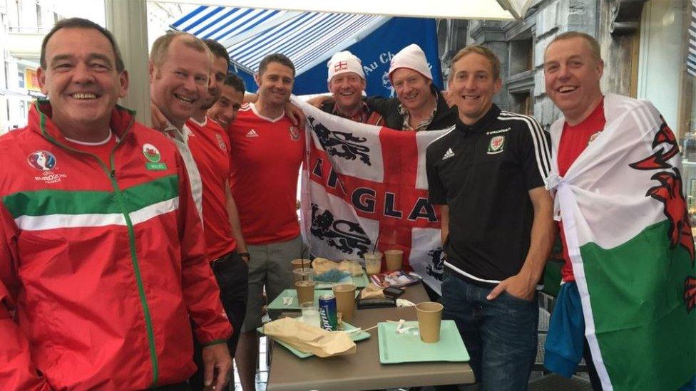 Wales and England fans