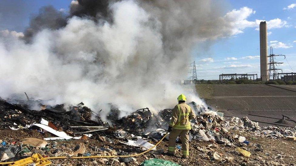 Landfill fire