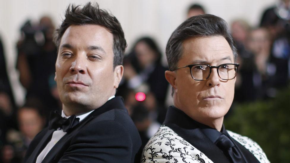 Jimmy Fallon and Stephen Colbert