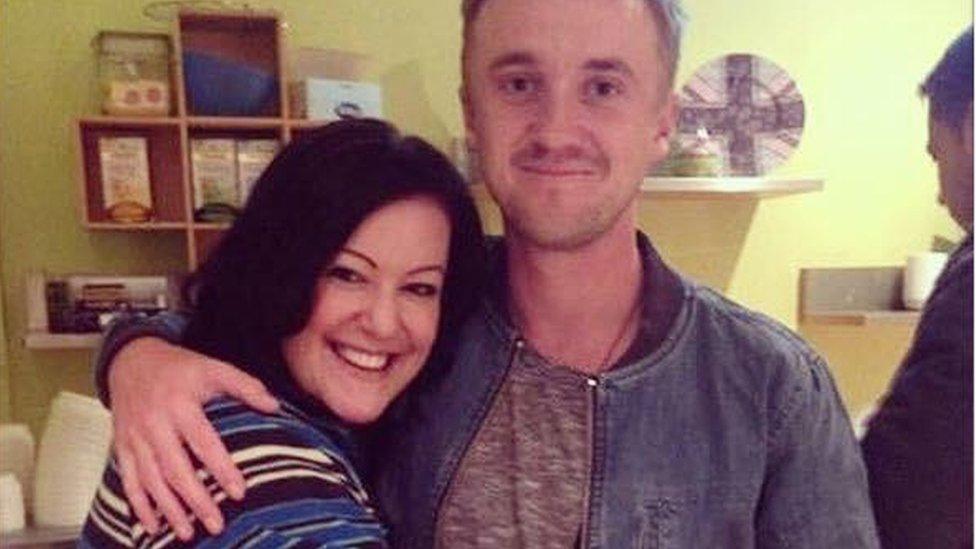 Victoria Maclean with actor Tom Felton