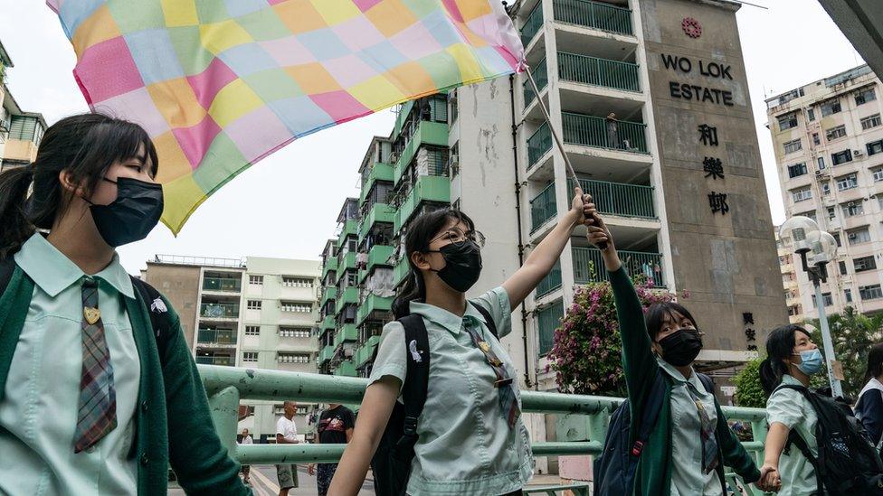 Protestors in Hong Kong